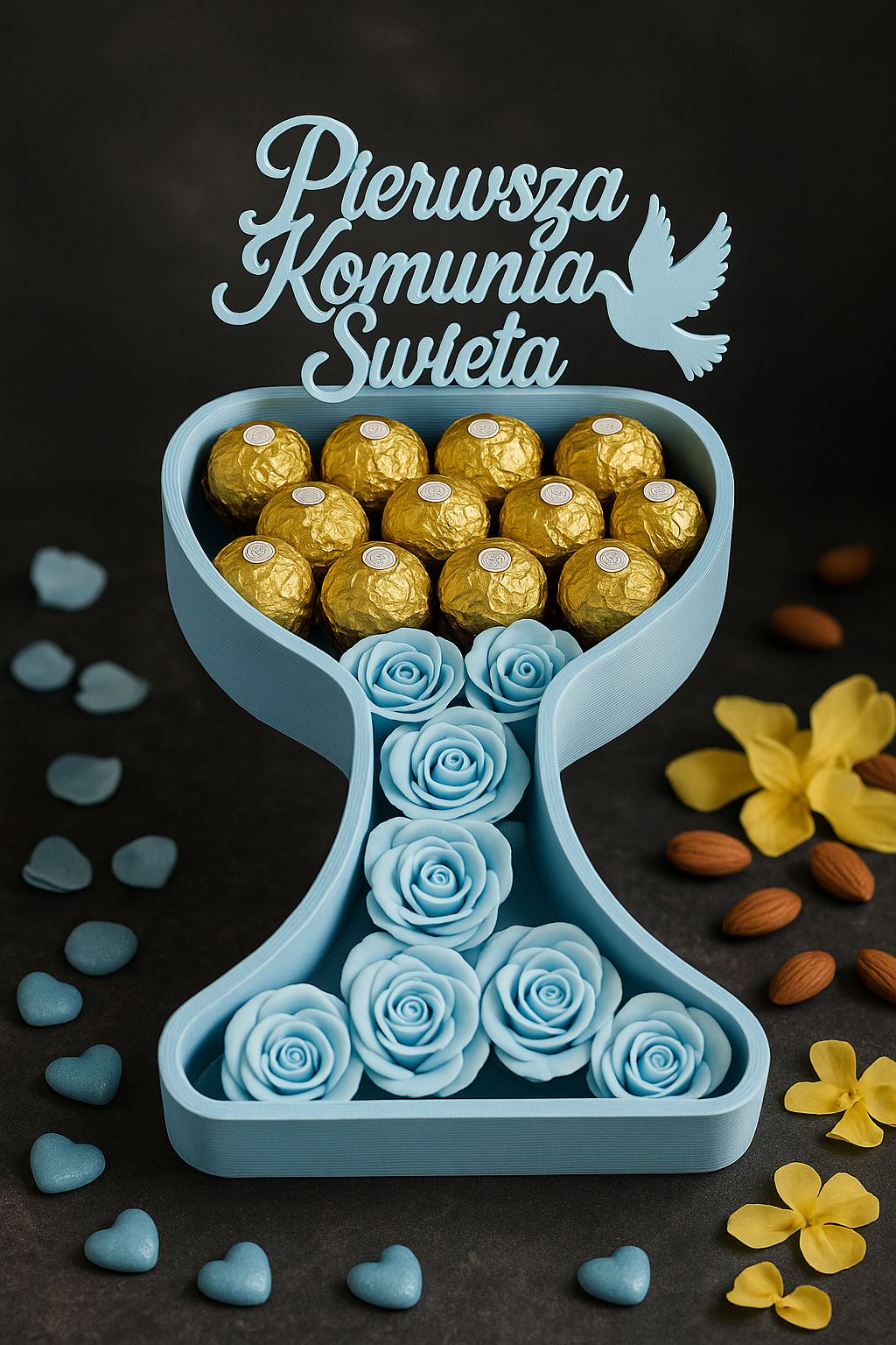 Box kielich 3D pudełko na słodycze prezent religijny Komunia Chrzest gift - CraftJoy